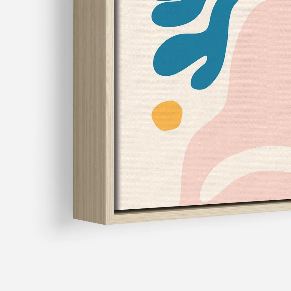 Obraz w ramie 50x50 - Granice Inspiracji - abstrakcyjne dziwne formy, nowoczesny plakat - rama drewno