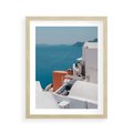 Plakat w ramie 40x50 - Magiczna Wyspa na Twojej Ścianie - Santorini, wyspa - rama drewno