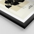 Plakat w ramie 50x70 - Ekspresja w szkicowanych kształtach - kwiaty, typografia - rama czarna