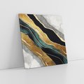 Obraz na płótnie 70x70 - Refrakcje płynącej rzeczywistości - jak marmurowa rzeka, linie złota