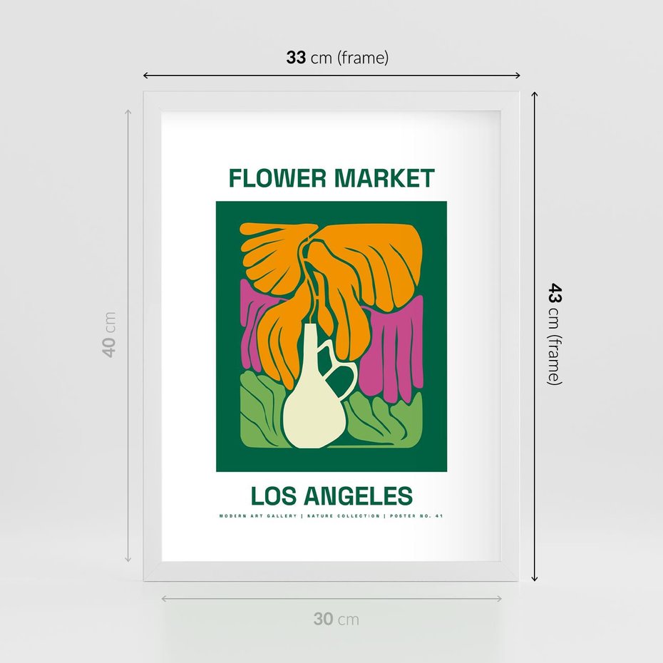 Plakat w ramie 30x40 - Przenikające Kontury - minimalizm, plakat - rama biała