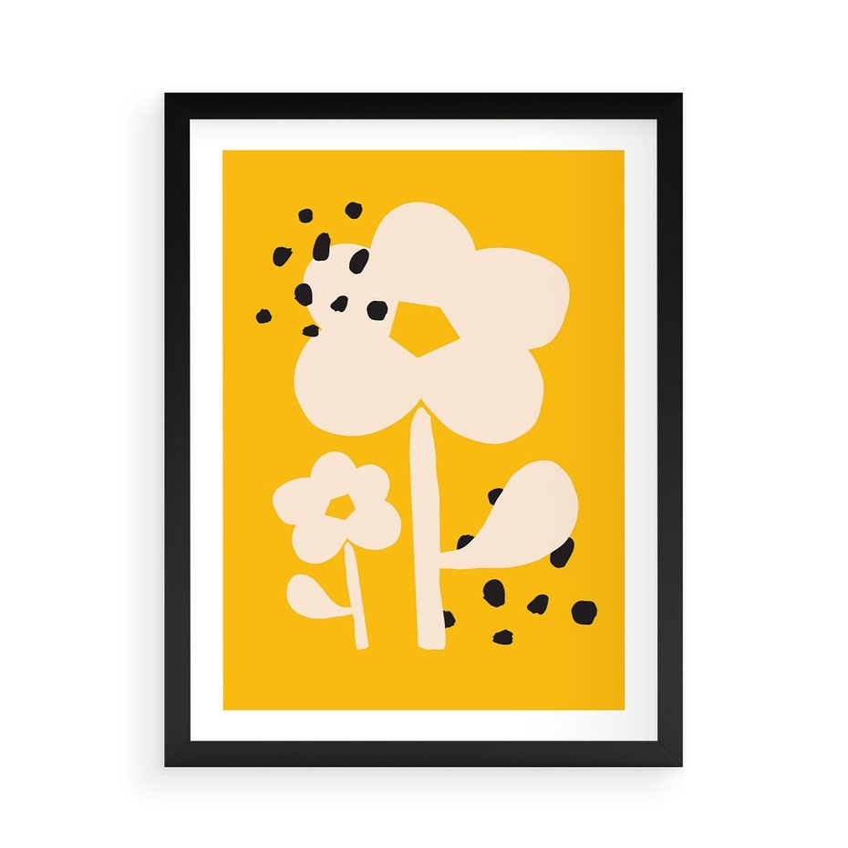 Plakat w ramie 50x70 - Bezgraniczne Impulsy - abstrakcyjny kwiat, plakat - rama czarna