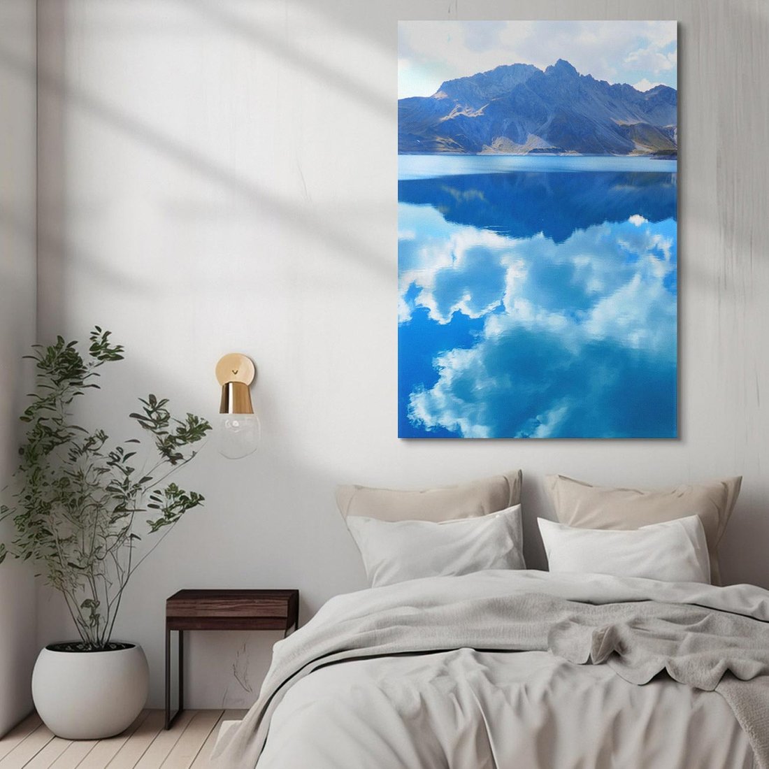 Obraz na płótnie 70x100 - Jezioro - Góry, chmury i niebo - jezioro, góry