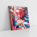 Obraz na płótnie 80x80 - Stylowa Elegancja - retro, pinup