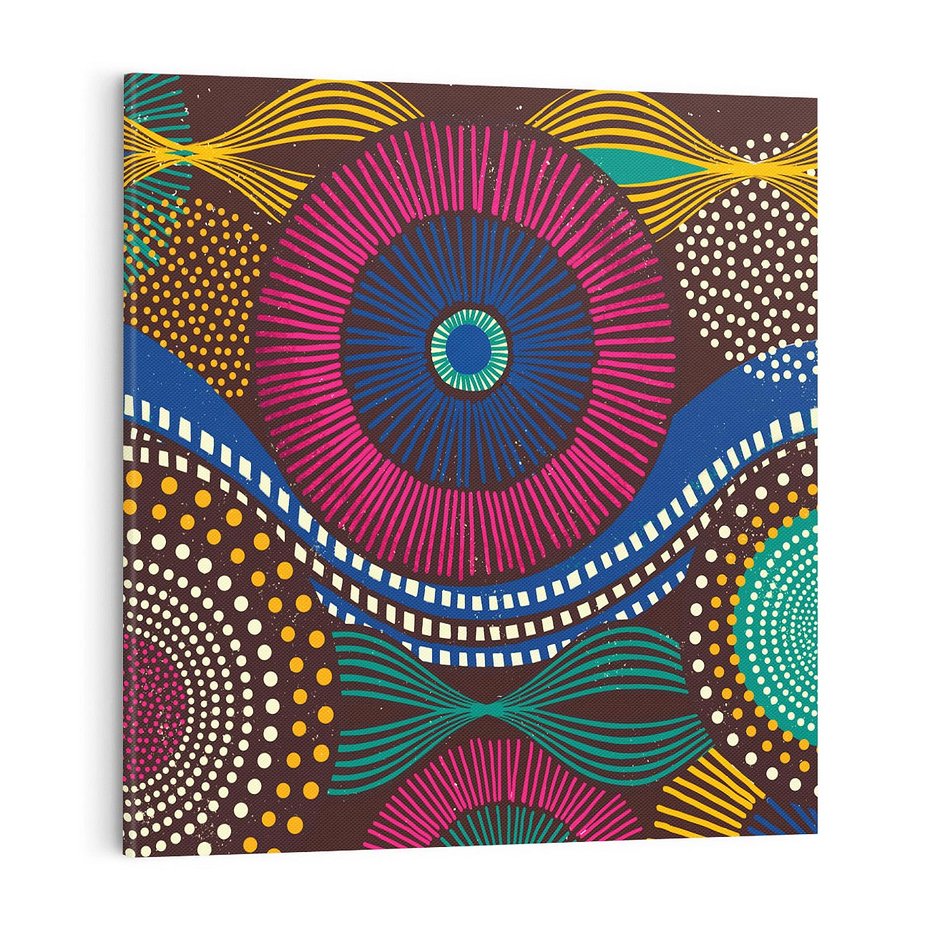 Obraz na płótnie 70x70 - Energia Wzorców - enticzne wzory, kształty