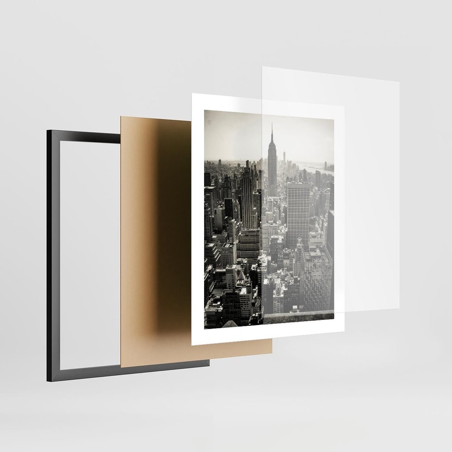 Plakat w ramie 40x50 - Dusza wielkiego miasta - Manhattan, Nowy Jork - rama czarna