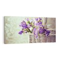 Obraz na płótnie 140x70 - Kwiatowy koszyk - kwiaty, koszyk