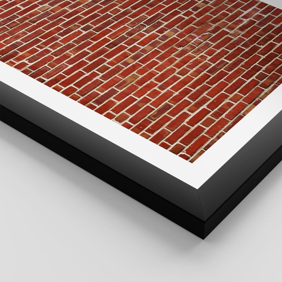 Plakat w ramie 30x40 - Mur z Cegieł - cegły, mur - rama czarna