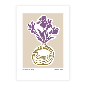 Plakat bez ramy 30x40 - Migocące Anomalie - abstrakcyjne liście, kwiaty tropikalne w wazonie