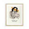 Plakat w ramie 40x50 - Sztuka Kobiecej Osobowości - nowoczesna grafika, kobieta - rama drewno