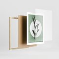 Plakat w ramie 30x40 - Kształty Zielonego Ukojenia - zielony plakat, roślinne motywy - rama drewno