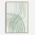Obraz w ramie 70x100 - Migotliwa Spokojna Zieleń - zielony plakat, abstrakcyjne splątane linie - rama drewno