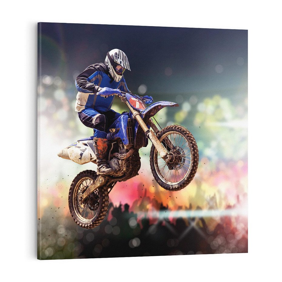 Obraz na płótnie 50x50 - Adrenalina na motocyklu cross - motocykl, cross