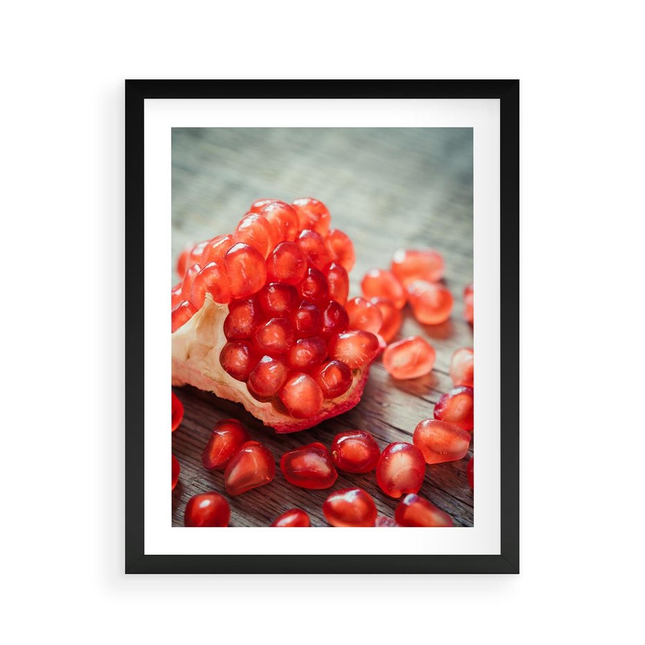 Plakat w ramie 40x50 - Granatowa Inspiracja Kuchni - granat, kuchnia - rama czarna