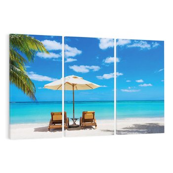 Obraz na płótnie 120x80 - Urok palmowego raju - plaża, palma