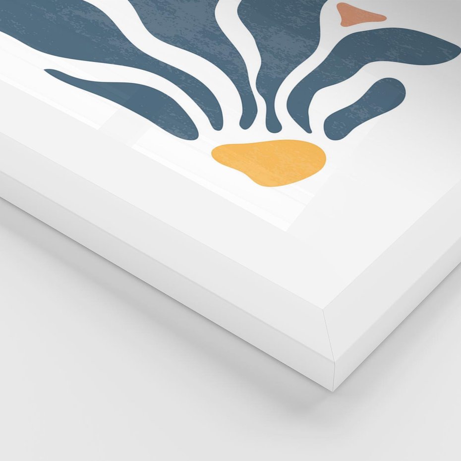 Plakat w ramie 30x40 - Szkice Kwiatowych Promieni - nowoczesna kwiatowa grafika, styl retro - rama biała