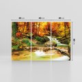 Obraz na płótnie 120x80 - Idylliczny las z bujnym strumykiem - las, drzewa