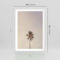 Plakat w ramie 50x70 - Samotna Palma pod Niebem - samotna palma, na tle nieba - rama biała