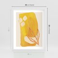 Plakat w ramie 40x50 - Kolorowe Marzenia - abstrakcyjna żółta plama, akwarela - rama biała