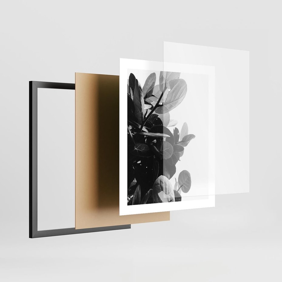 Plakat w ramie 40x50 - Blisko Natury - liście, rośliny tropikalne - rama czarna