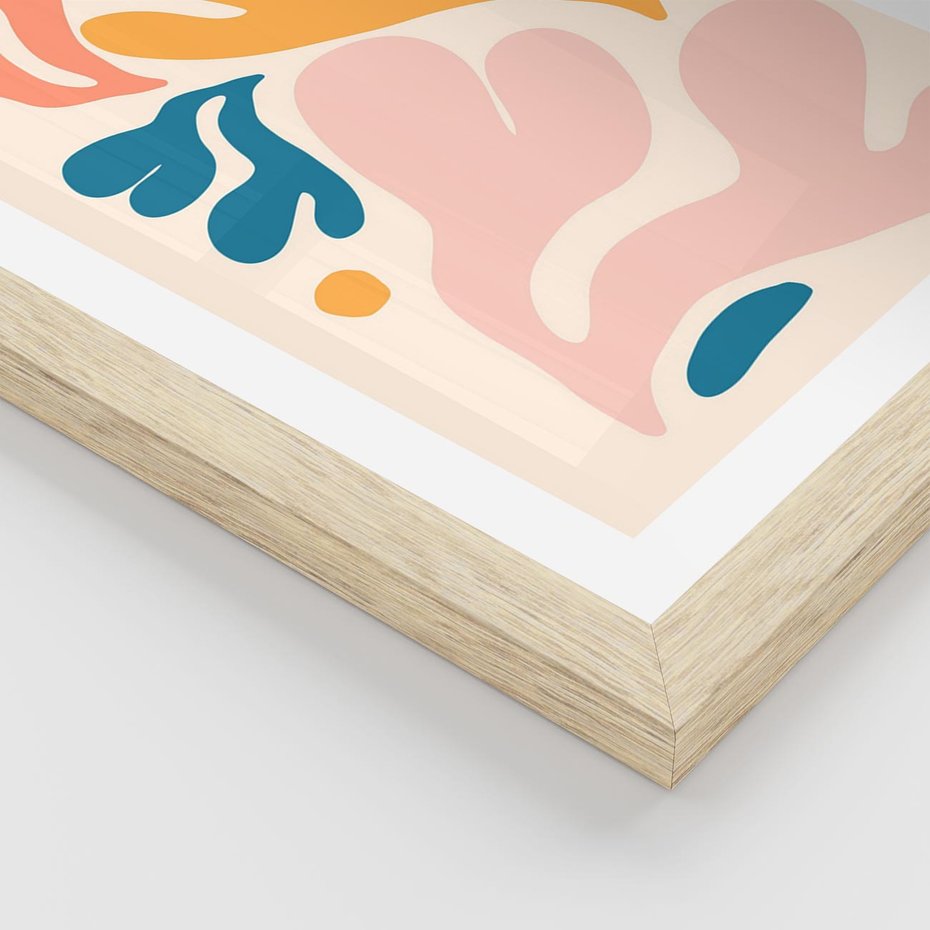 Plakat w ramie 30x40 - Granice Inspiracji - abstrakcyjne dziwne formy, nowoczesny plakat - rama drewno