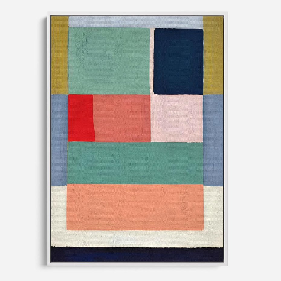 Obraz w ramie 80x120 - Bezgraniczne Nastroje Harmonii - abstrakcyjne geometryczne kształty, olejny obraz - rama biała