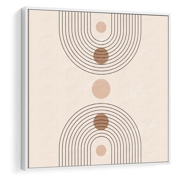 Obraz w ramie 50x50 - Zgeometryzowane Wizje - boho plakat, minimalizm - rama biała