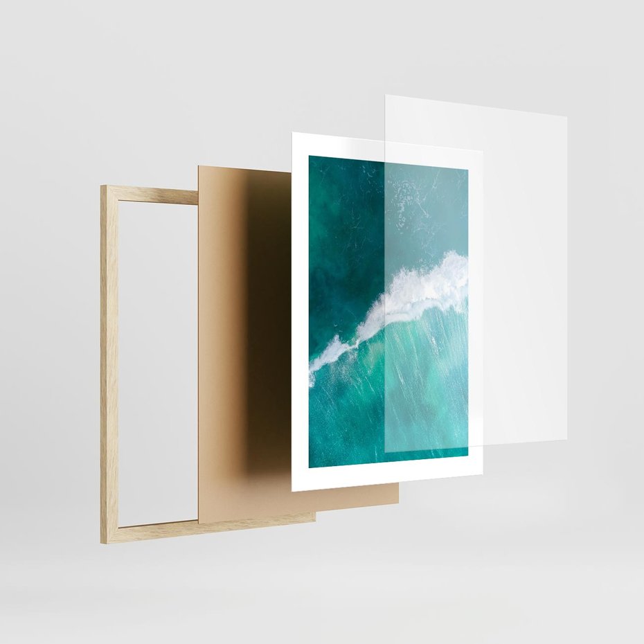 Plakat w ramie 30x40 - Siła i Spokój - morze, ocean - rama drewno