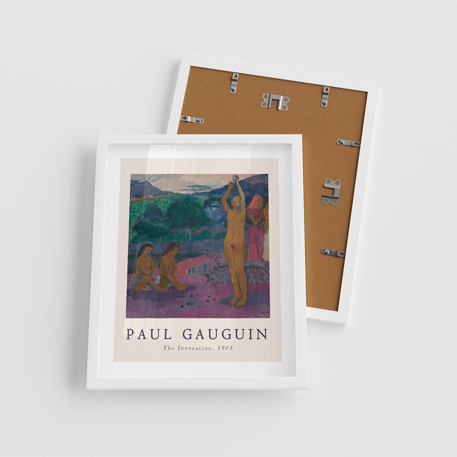 Plakat w ramie 40x50 - Reprodukcja Gauguina: Sztuka Egzotyczna na Plakacie - paul gauguin, plakat - rama biała