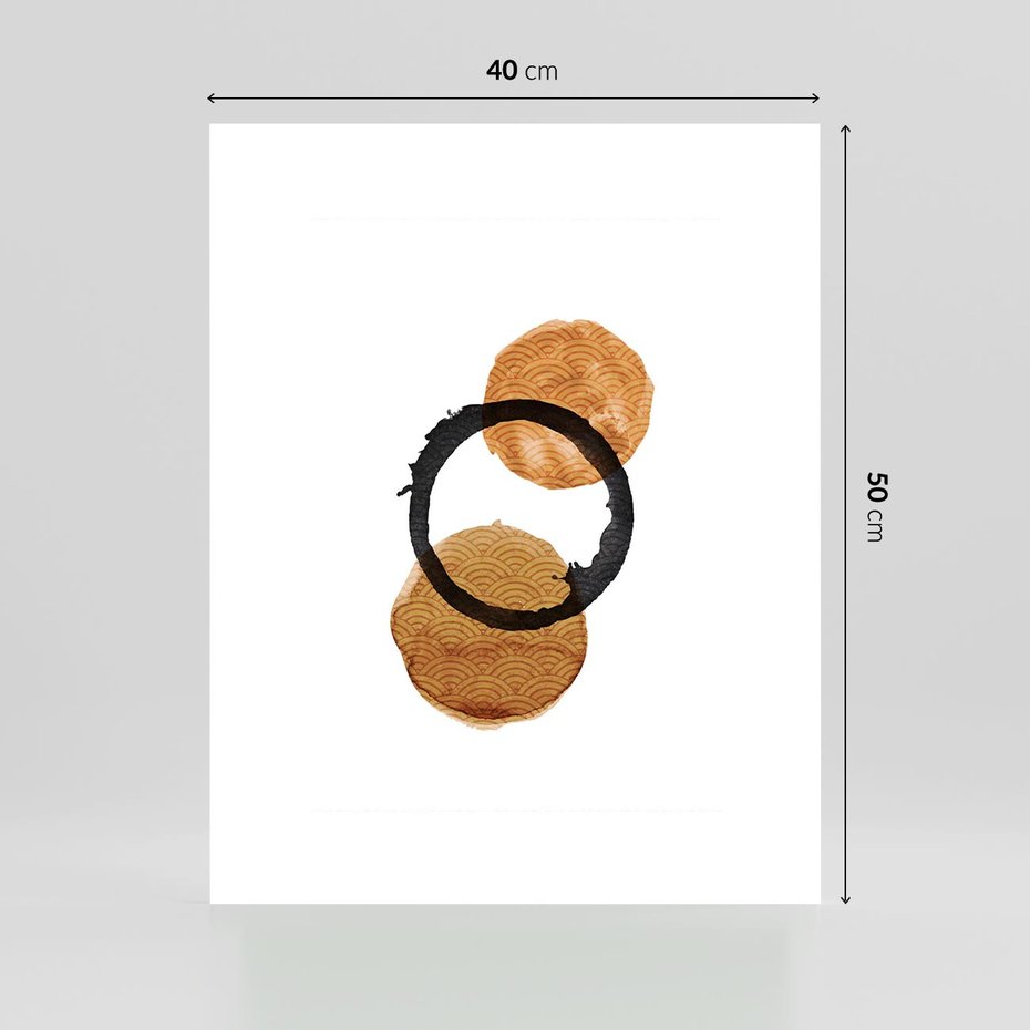 Plakat bez ramy 40x50 - Japandi Geometria: Minimalistyczna Grafika - japońska sztuka, geometria