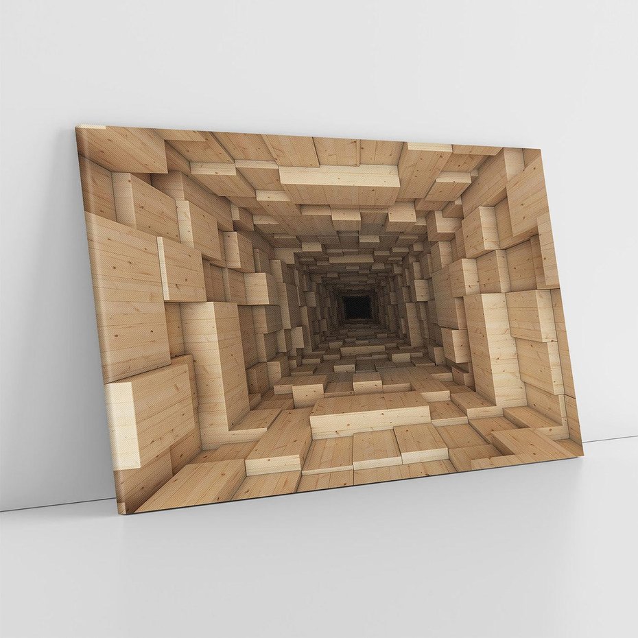 Obraz na płótnie 70x50 - Abstrakcyjny 3D tunel: Podróż w głębię - 3D, tunel