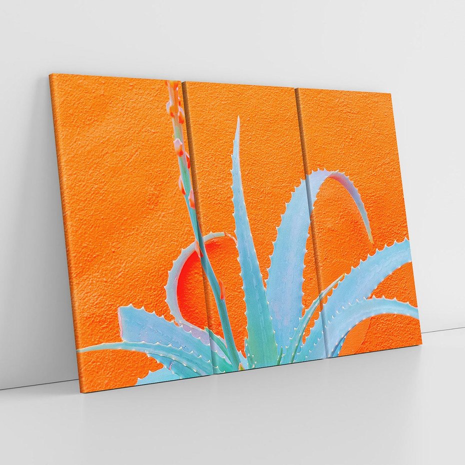 Obraz na płótnie 120x80 - Naturalna Harmonia - kaktusy, liście