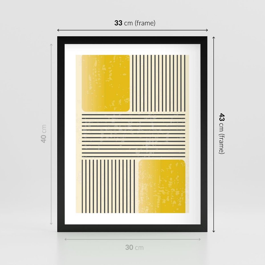 Plakat w ramie 30x40 - Geometria w Ruchu - geometria, proste linie - rama czarna