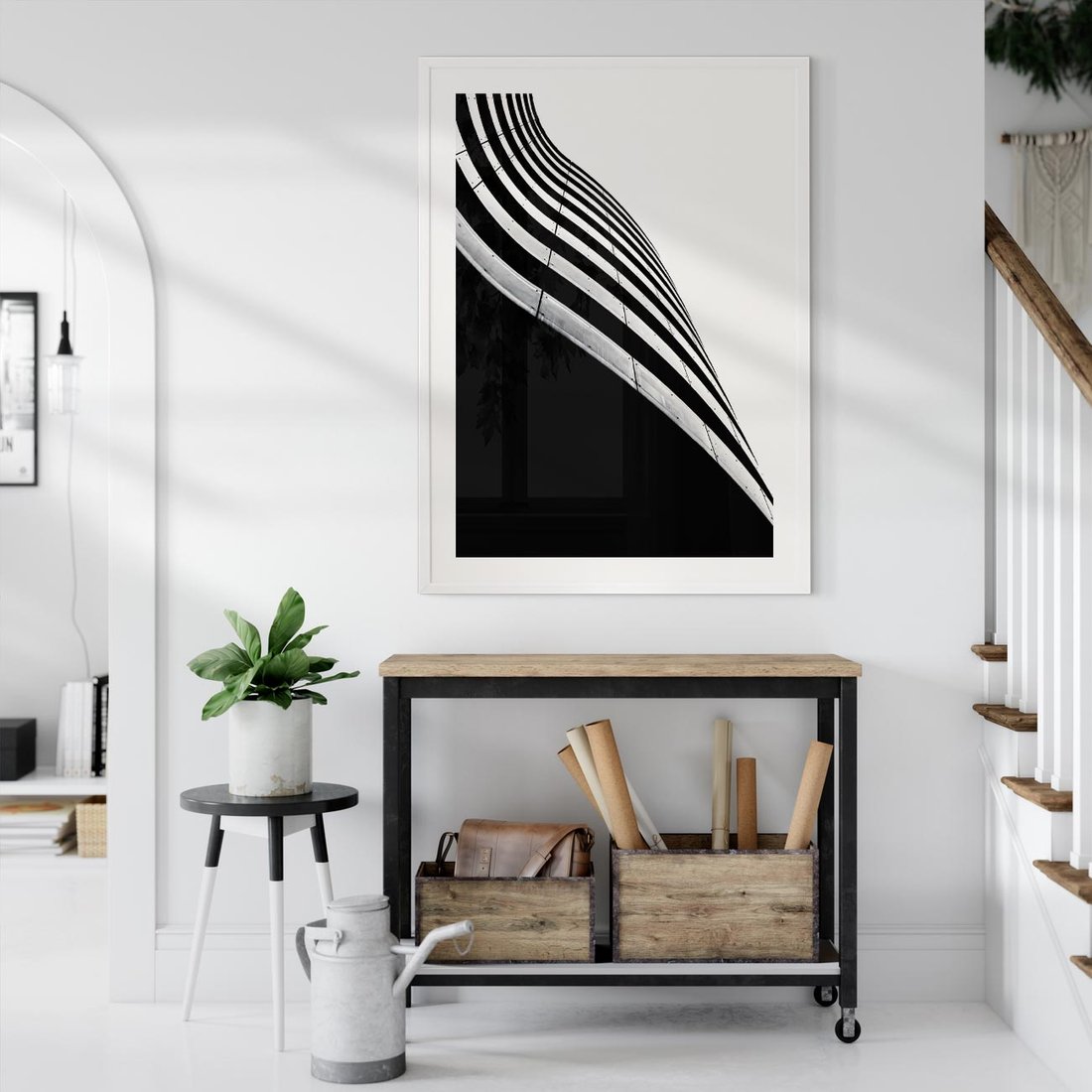 Plakat bez ramy 21x30 - Architektoniczna Fala - architektura, falowany budynek
