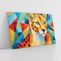 Obraz na płótnie 100x70 - Dzikie Piękno - abstrakcyjny portret geparda, intensywne kolory