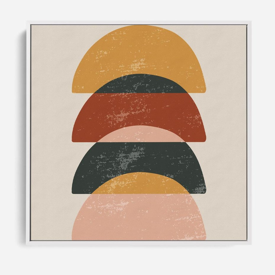 Obraz w ramie 80x80 - Energetyczne Wzory - nowoczesny plakat, abstrakcyjne kształty - rama biała