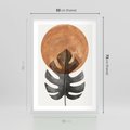 Plakat w ramie 50x70 - Natura a Sztuka - liść monstery, czarna grafika - rama biała
