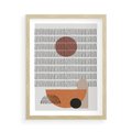Plakat w ramie 50x70 - Symetria w Stylu Mid-Century - minimalistyczny obraz, mid-century styl - rama drewno