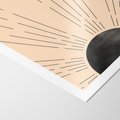 Plakat bez ramy 21x30 - Migocące Kształty Promieni - boho czarne słońce, nowoczesna grafika