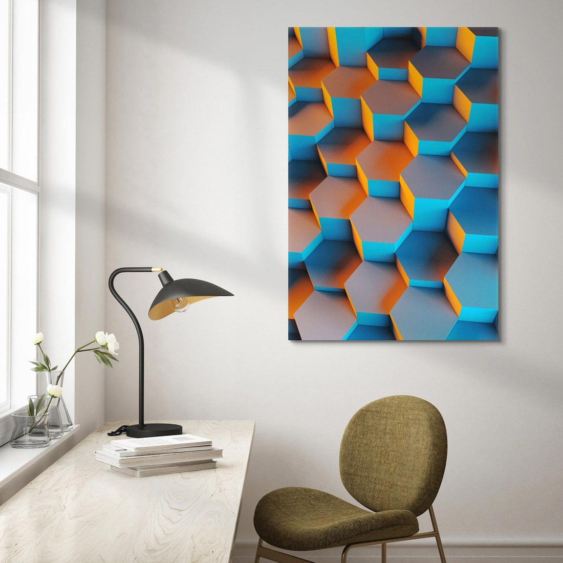 Obraz na płótnie 70x100 - Trójwymiarowa Gra - geometryczna, 3D