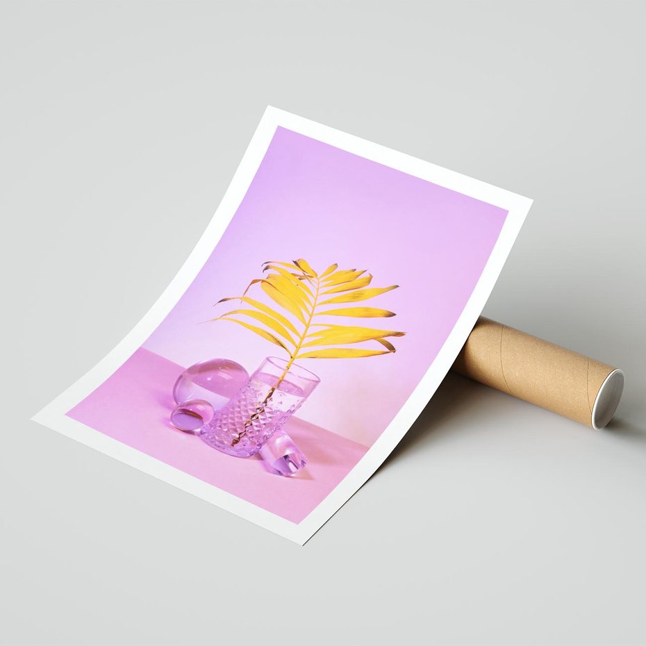 Plakat bez ramy 21x30 - Minimalizm i Urok Natury - liście, pastele