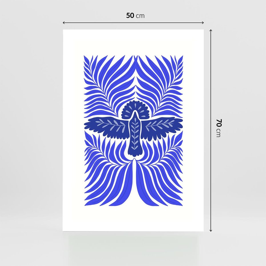 Plakat bez ramy 50x70 - Etniczne Rekwizyty - etniczne roślinne wzory, granat