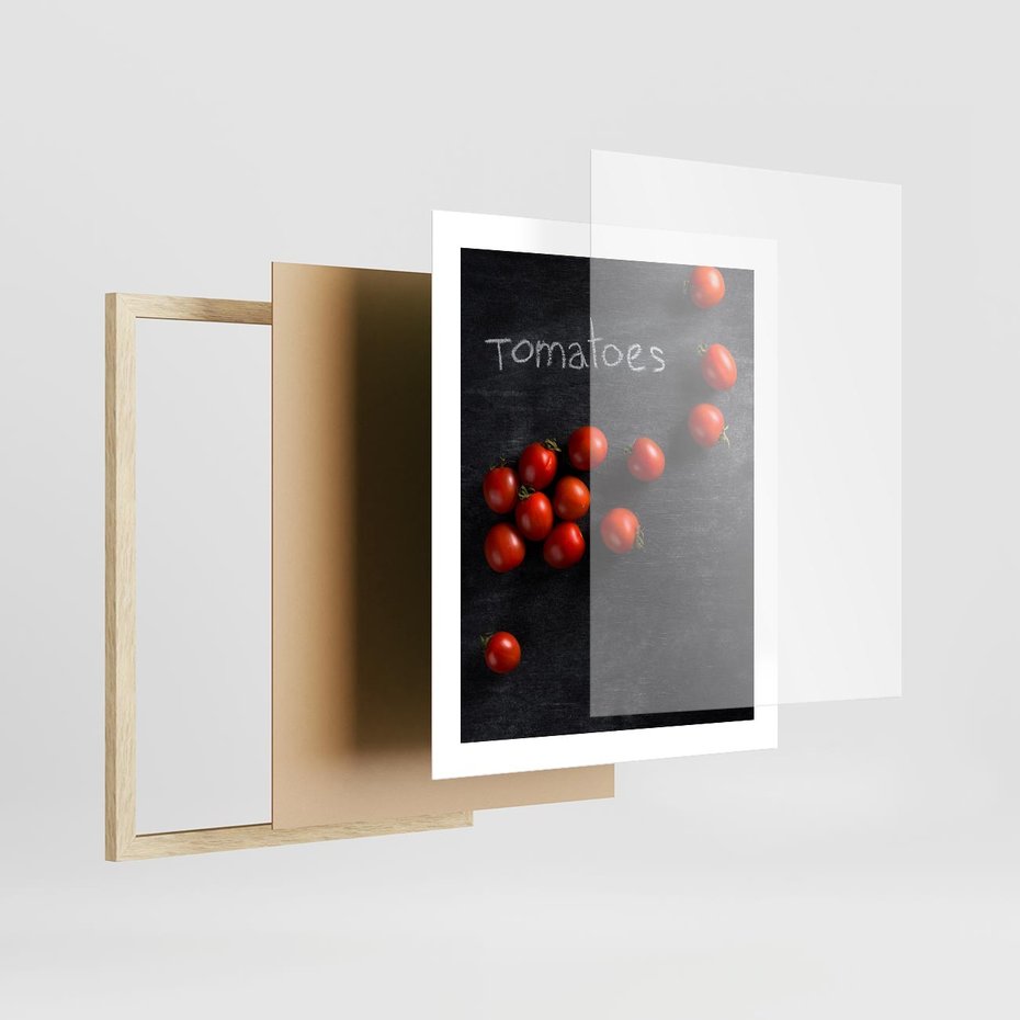 Plakat w ramie 40x50 - Świeżość Smaku - pomidory, kuchnia - rama drewno