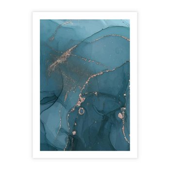 Plakat bez ramy 30x40 - Marmurowa Elegancja: Kolory Oceanu - marmur, kolory oceanu