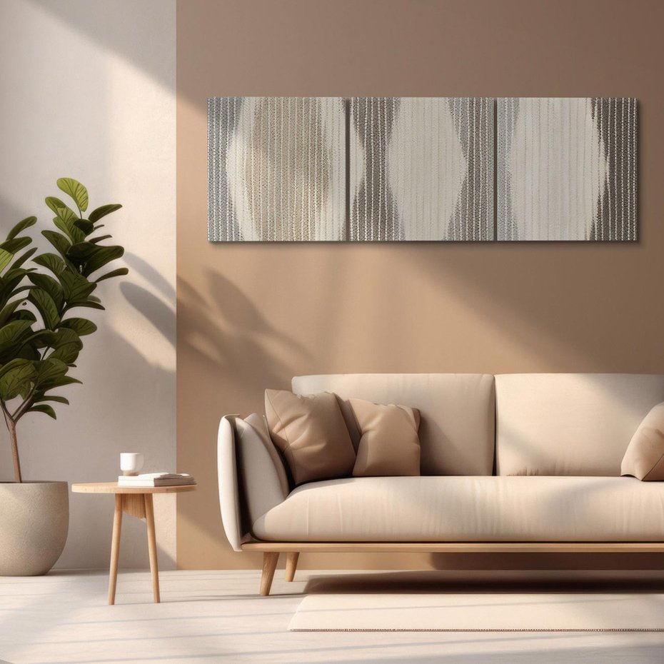 Obraz na płótnie 120x40 - Melancholijny spacer barw - symetryczne, geometryczne