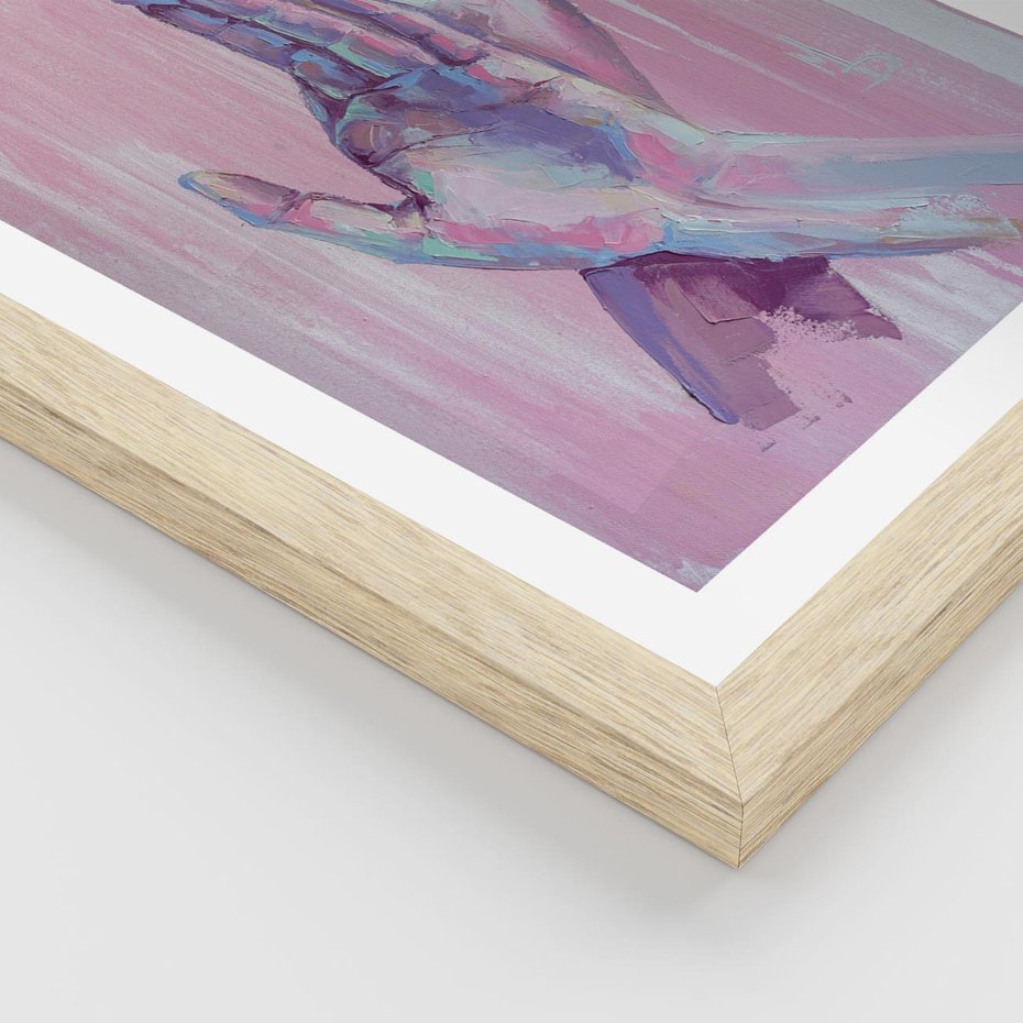 Plakat w ramie 30x40 - Splecione - obraz olejny, pastelowe kolory - rama drewno