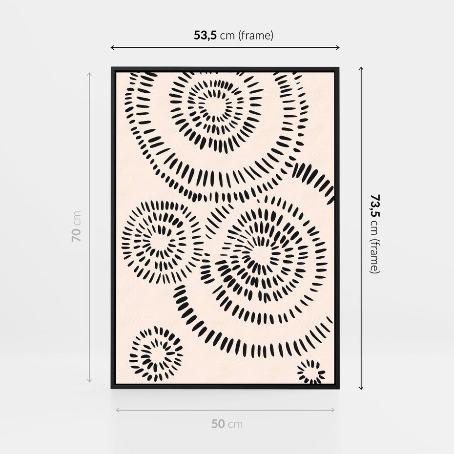 Obraz w ramie 50x70 - Abstrakcyjne Wnętrza - minimalistyczne kształty, odbicia - rama czarna