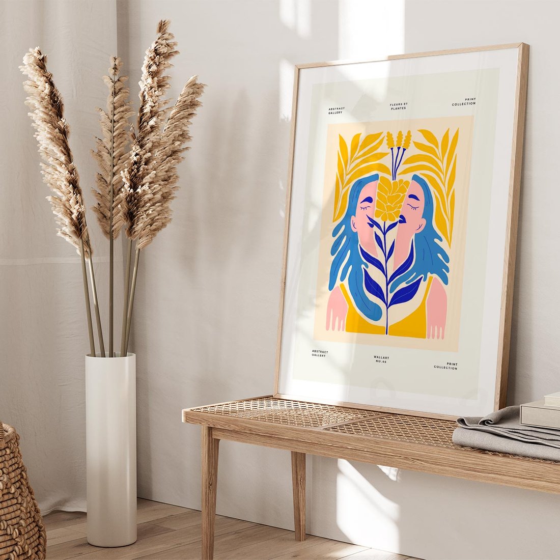 Plakat w ramie 50x70 - Roztopione Granice - nowoczesna sztuka, abstrakcja - rama drewno