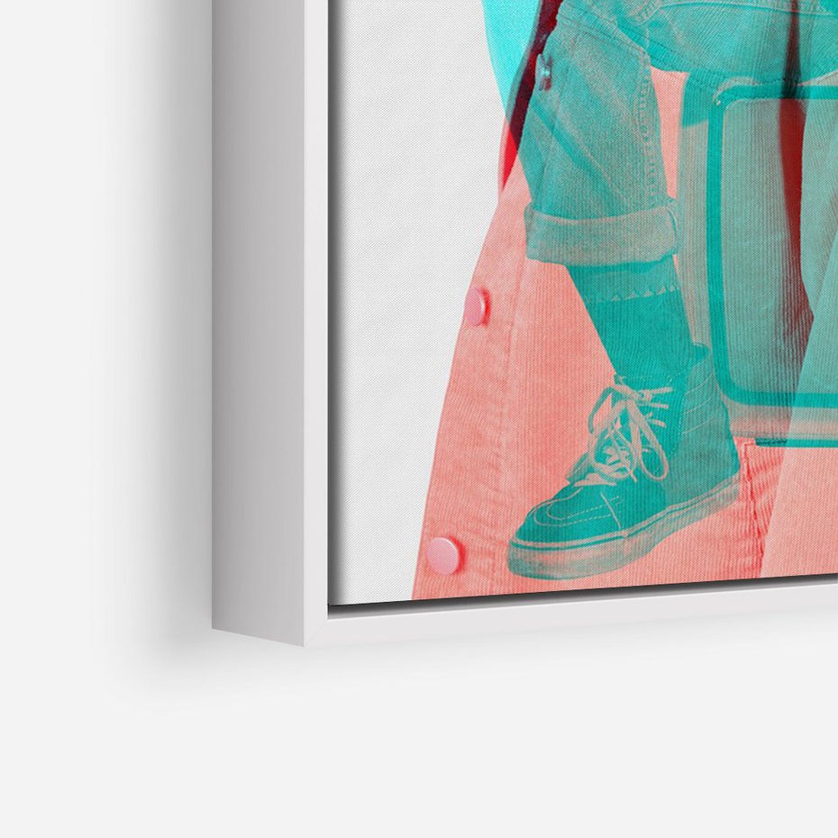 Obraz w ramie 70x100 - Rytmy Wspomnień - kolaż zdjęć, kobieta - rama biała