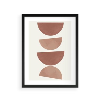 Plakat w ramie 30x40 - Abstrakcyjne Widzenia - abstrakcyjne geometryczne kształty, odcienie brązu i beżu - rama czarna
